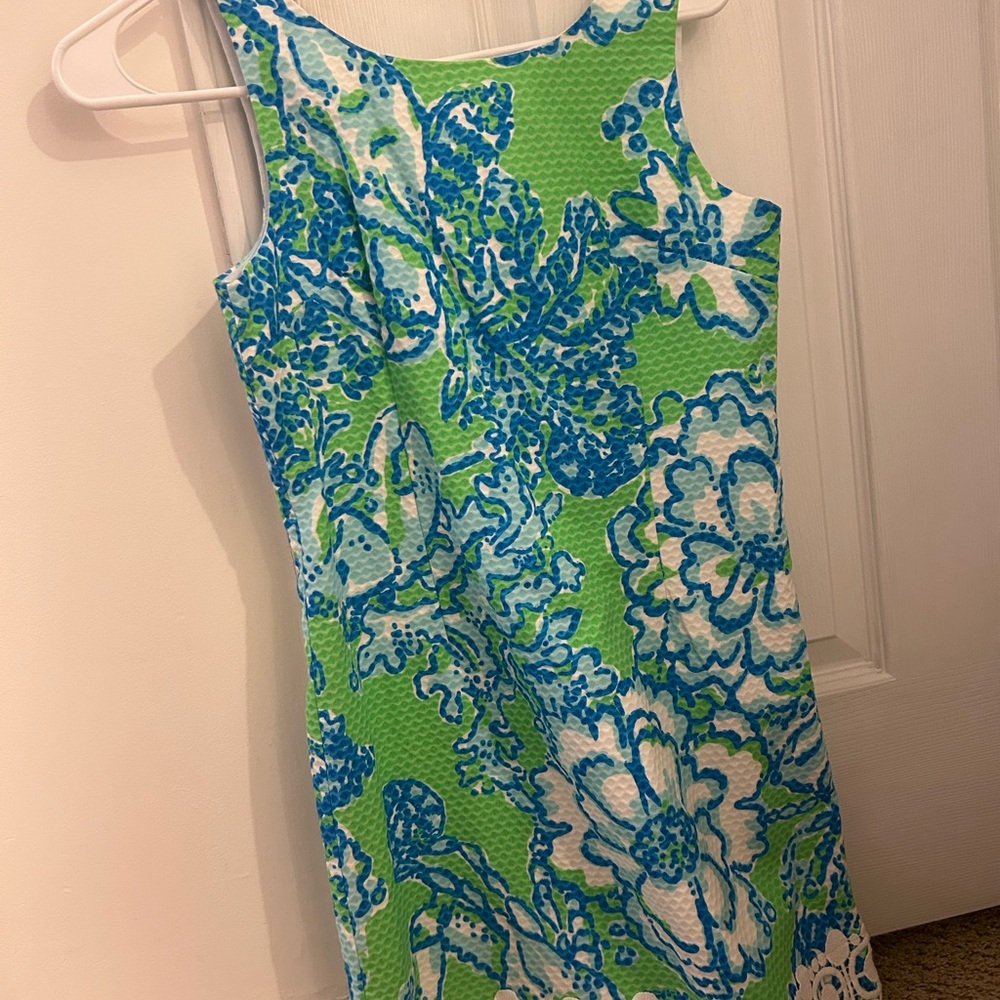 Floral Green and Blue Dress